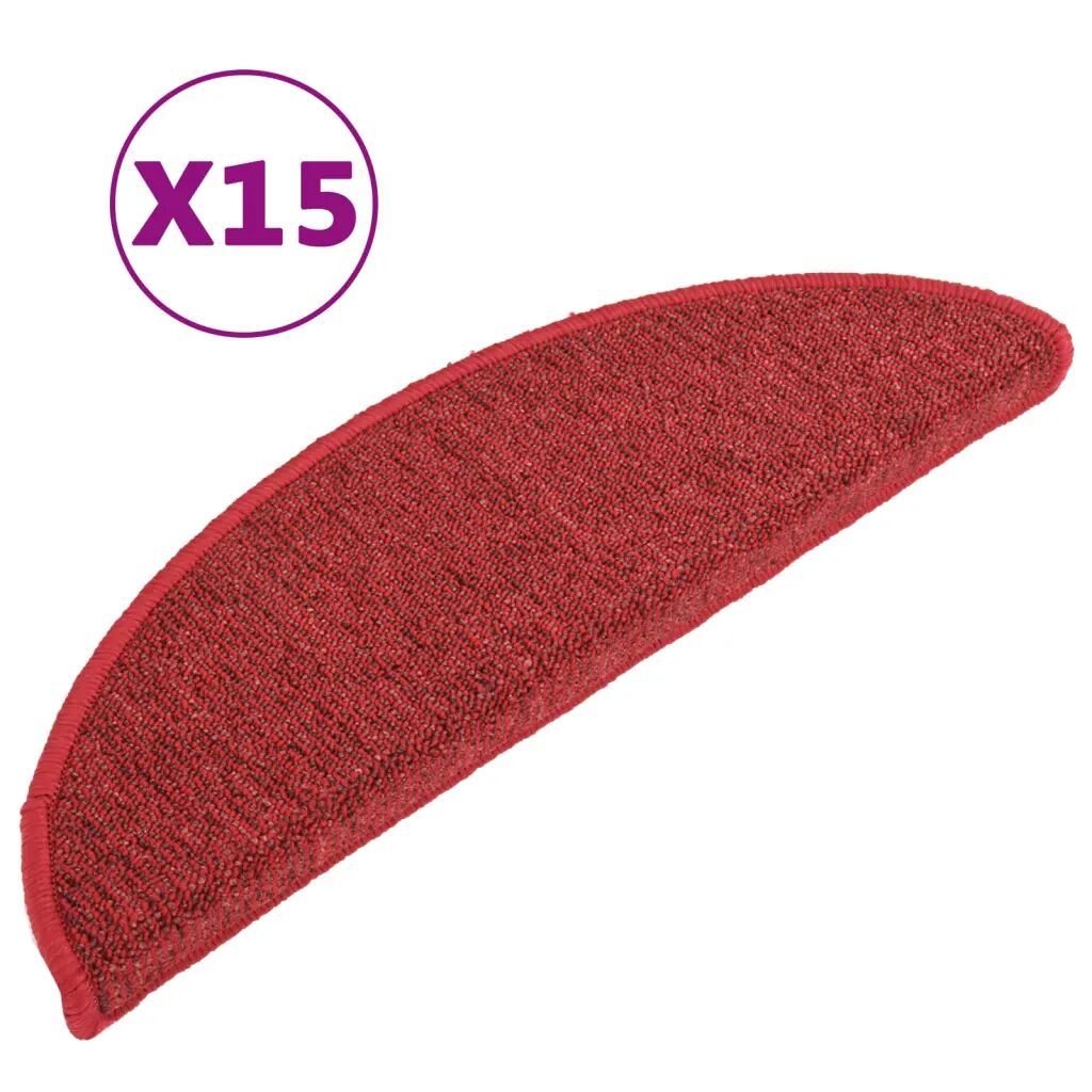 vidaXL Trapmatten 15 st 65x21x4 cm rood