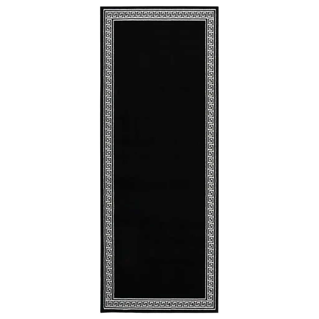 vidaXL Tapijtloper 100x300 cm BCF zwart met motief