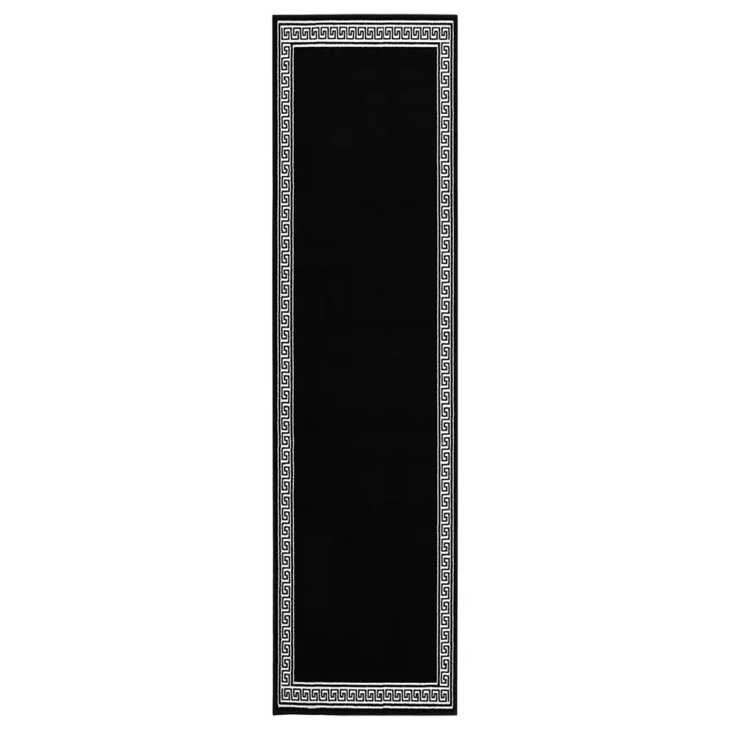vidaXL Tapijtloper 100x450 cm BCF zwart met motief