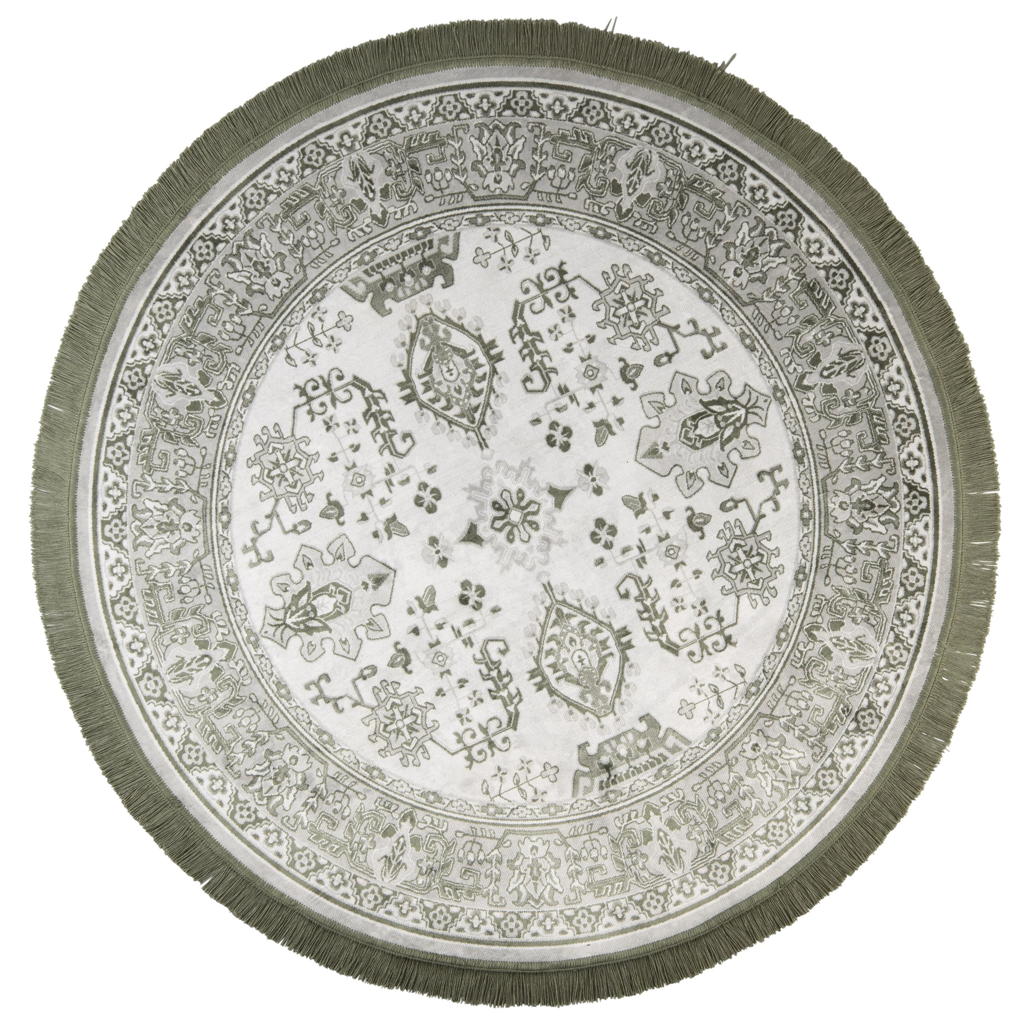 Livingstone Design Jass Vloerkleed rond 160 Green Grey