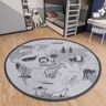 HANSE Home Kindervloerkleed Animal World grijs Ø 160 cm x 3 mm