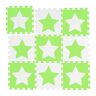 Relaxdays speelmat foam sterren, 9 stuks, 18 delen, EVA schuim, vrij van schadelijke stoffen, 91 x 91 cm, wit-groen