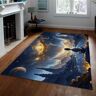 UERWOWELL Gebied tapijten creatieve thema fantasie ruimte gooien tapijten jongen kinderthema planeet kinderkamer tapijten geluiddicht antislip tapijt blauw 90 x 120 cm