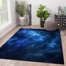 GUANMING Vloerkleed voor woonkamer, slaapkamer, keuken, woondecoratie, blauwe storm en onweersbui, wasbaar, antislip, laagpolig, gang, dun tapijt, 140 x 200 cm