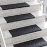 KARAT Diamond Trapmat van rubber, set van 10, 25 x 65 cm, weerbestendige en antislip trapmatten voor buiten, trapmat, antislipmat