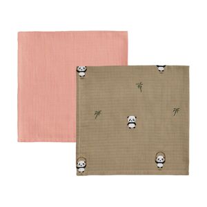 OYOY Panda babyteppe 2-pk Khaki-rose