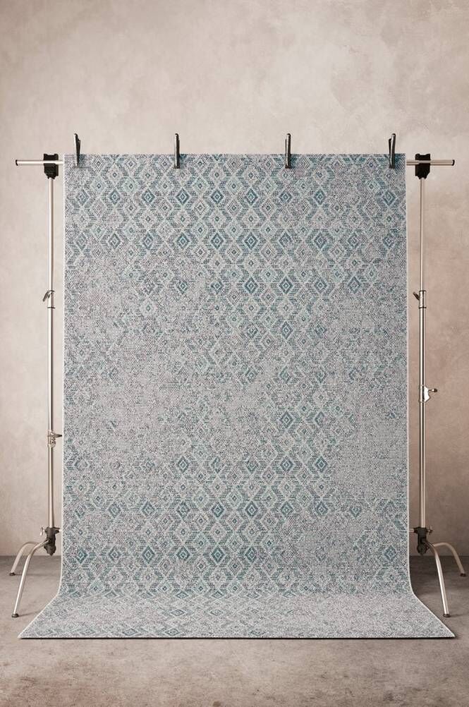 SEAGLASS glattvevd teppe 200x290 cm Lilla/turkisgrønn