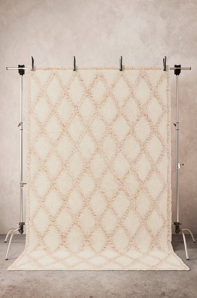 FORMA bomullsteppe 200x300 cm Naturhvit/beige