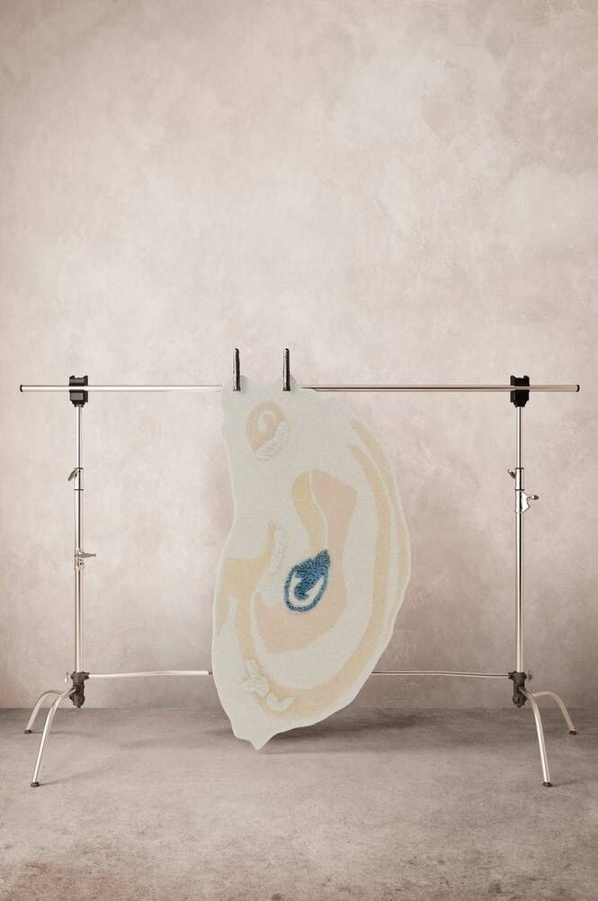 OYSTER viskoseteppe 90x150 cm Hvit/beige