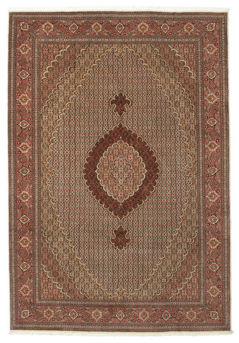 RugVista Tabriz 50 Raj Med Silke Teppe 205X299 Ekte Orientalsk Håndknyttet Mørk Rød/Brun/Lysbrun (Ull/Silke, Persia/Iran)