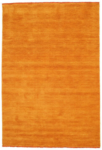 RugVista 160X230 Ensfarget Teppe Handloom Fringes Moderne Ull Gul/Lysbrun/Orange