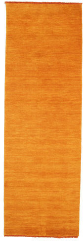 RugVista 80X250 Gangteppe Handloom Fringes Moderne Ensfarget Gul/Orange