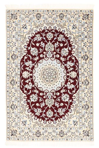 RugVista Nain 6La Teppe 102X152 Ekte Orientalsk Håndknyttet Beige/Lys Grå (Ull/Silke, Persia/Iran)