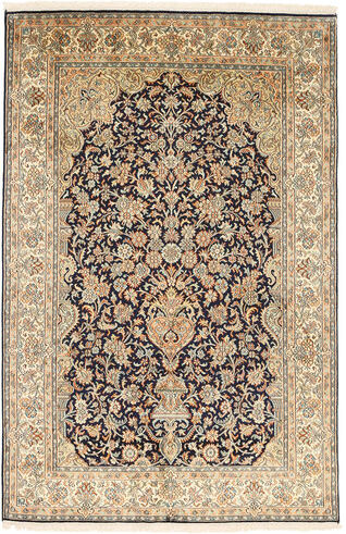 RugVista Håndknyttet Teppe Kashmir Ren Silke 124X190 Beige/Lysbrun (Silke, India)