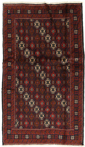 Håndknyttet. Opphav: Persia / Iran Håndknyttet Teppe Beluch 103X177 Mørk Rød/Mørk Brun (Ull, Persia/Iran)