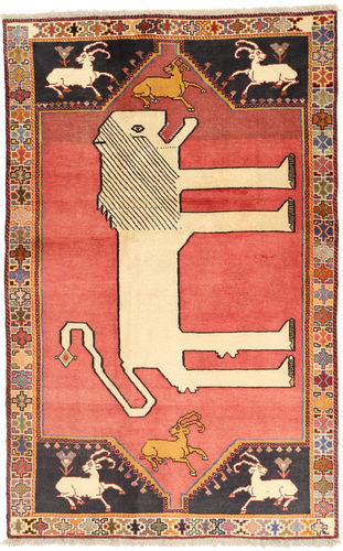Håndknyttet. Opphav: Persia / Iran Ghashghai Teppe 118X189 Beige/Mørk Rød (Ull, Persia/Iran)