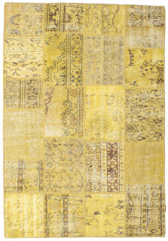 Håndknyttet. Opphav: Turkey Patchwork Teppe 159X232 Gul (Ull, Tyrkia)