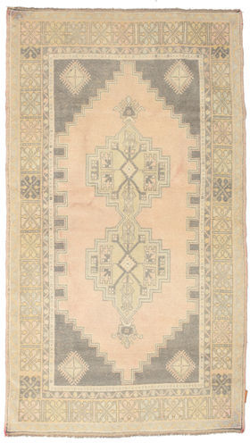 Håndknyttet. Opphav: Turkey 114X205 Colored Vintage Teppe Ekte Moderne Håndknyttet Gul/Beige (Ull, Tyrkia)