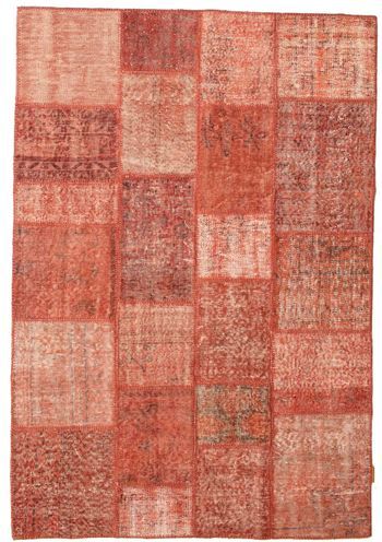 RugVista Håndknyttet Teppe Patchwork 140X203 Rød/Mørk Rød (Ull, Tyrkia)