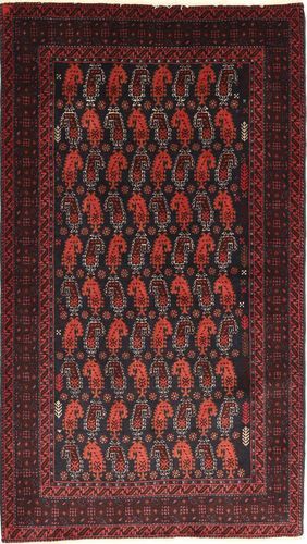 Håndknyttet. Opphav: Persia / Iran 110X195 Orientalsk Beluch Teppe Mørk Rød/Mørk Brun (Ull, Persia/Iran)