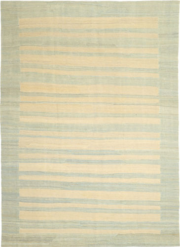 Håndknyttet. Opphav: Persia / Iran Ekte Teppe Kelim Moderne 209X295 Mørk Beige/Gul (Ull, Persia/Iran)