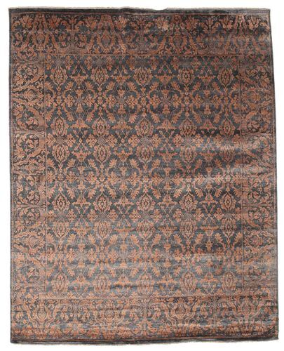 Håndknyttet. Opphav: India Damask Teppe 232X292 Ekte Moderne Håndknyttet Mørk Brun/Brun ( India)