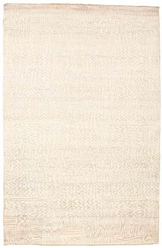 Håndknyttet. Opphav: India Ekte Teppe Damask 169X258 Beige/Gul ( India)