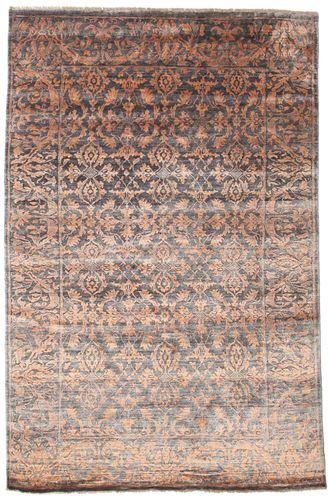 Håndknyttet. Opphav: India Damask Teppe 165X252 Lys Grå/Mørk Rød ( India)