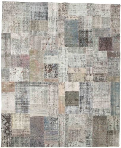 Håndknyttet. Opphav: Turkey Patchwork Teppe 250X304 Ekte Moderne Håndknyttet Lys Grå/Mørk Grå Stort (Ull, Tyrkia)