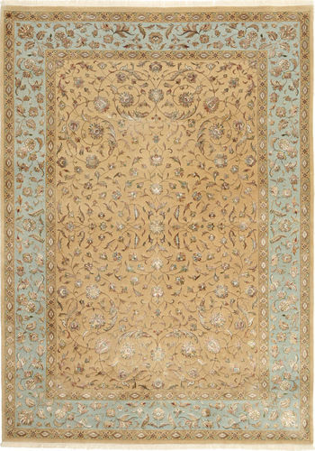 Håndknyttet. Opphav: India 172X244 Tabriz Royal Magic Teppe Ekte Orientalsk Håndknyttet Lysbrun/Mørk Beige ( India)