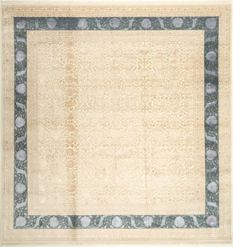 Håndknyttet. Opphav: India Tabriz Royal Magic Teppe 302X311 Ekte Orientalsk Håndknyttet Kvadratisk Beige/Gul Stort ( India)