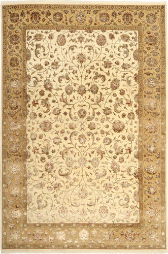 Håndknyttet. Opphav: India Orientalsk Tabriz Royal Magic Teppe 200X300 Beige/Gul/Mørk Beige ( India)