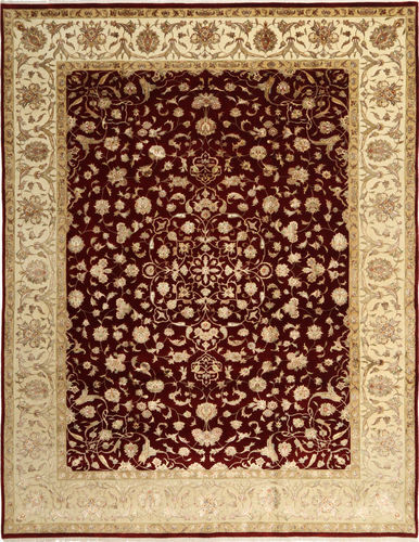 Håndknyttet. Opphav: India Tabriz Royal Magic Teppe 244X315 Mørk Rød/Mørk Beige ( India)