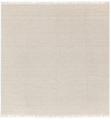 RugVista Melange Teppe 200X200 Stue Håndvevd Ensfarget Kvadratisk Ull Beige