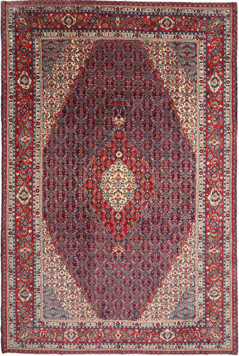 Håndknyttet. Opphav: Persia / Iran 220X334 Orientalsk Sarough Teppe Mørk Lilla/Mørk Brun (Ull, Persia/Iran)
