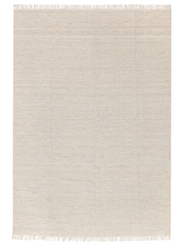 RugVista 140X200 Ensfarget Teppe Melange Håndvevd Ull Beige/Mørk Beige