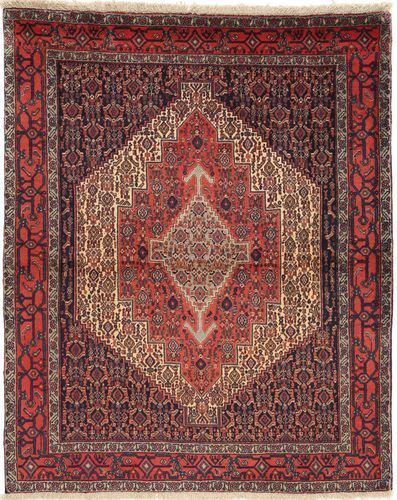 Håndknyttet. Opphav: Persia / Iran Håndknyttet Teppe Senneh 126X155 Mørk Rød/Lysbrun (Ull, Persia/Iran)