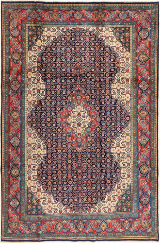 Håndknyttet. Opphav: Persia / Iran Sarough Teppe 200X305 Ekte Orientalsk Håndknyttet Mørk Grå/Mørk Rød (Ull, Persia/Iran)