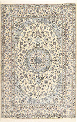 Håndknyttet. Opphav: Persia / Iran Nain 6La Habibian Teppe 207X314 Ekte Orientalsk Håndknyttet Lys Grå/Beige/Mørk Beige (Ull/Silke, Persia/Iran)