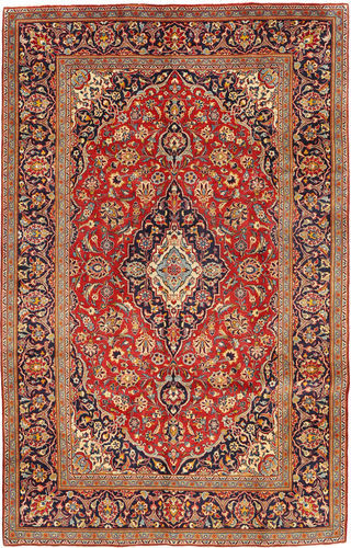 Håndknyttet. Opphav: Persia / Iran Persisk Keshan Teppe 192X306 Mørk Rød/Lysbrun (Ull, Persia/Iran)