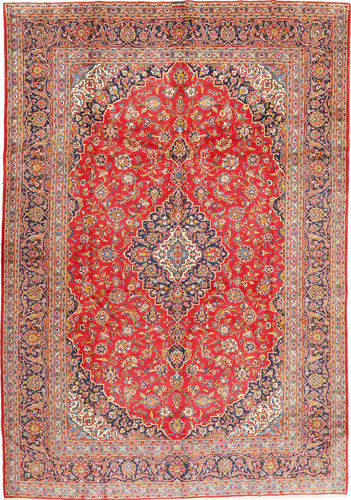 Håndknyttet. Opphav: Persia / Iran Persisk Keshan Signature : Kashan Ghotbi Teppe 294X423 Rust/Mørk Rød Stort (Ull, Persia/Iran)