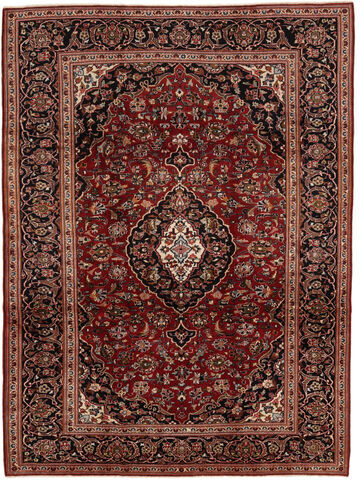 Håndknyttet. Opphav: Persia / Iran Keshan Teppe 224X315 Rust/Mørk Brun (Ull, Persia/Iran)