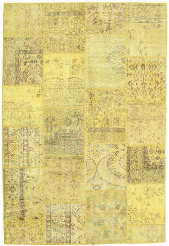 Håndknyttet. Opphav: Turkey Patchwork Teppe 158X234 Gul (Ull, Tyrkia)