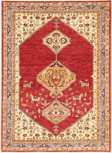 Håndknyttet. Opphav: India 155X215 Orientalsk Ziegler Teppe Rust/Beige (Ull, India)