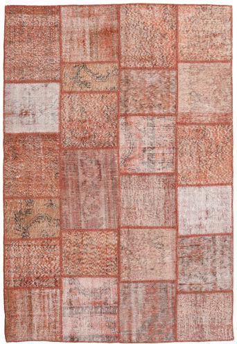 Håndknyttet. Opphav: Turkey Ekte Teppe Patchwork 158X233 Lyserosa/Mørk Rød/Beige (Ull, Tyrkia)