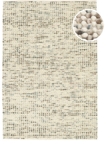 RugVista Big Drop Teppe 160X230 Stue Håndvevd Moderne Ensfarget Ull Mørk Beige/Beige/Lys Grå