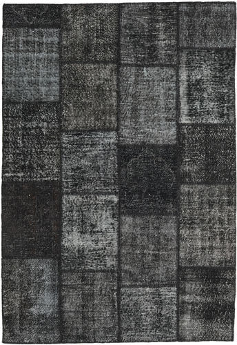 Håndknyttet. Opphav: Turkey 159X232 Patchwork Teppe Ekte Moderne Håndknyttet Mørk Grå/Mørk Grønn (Ull, Tyrkia)