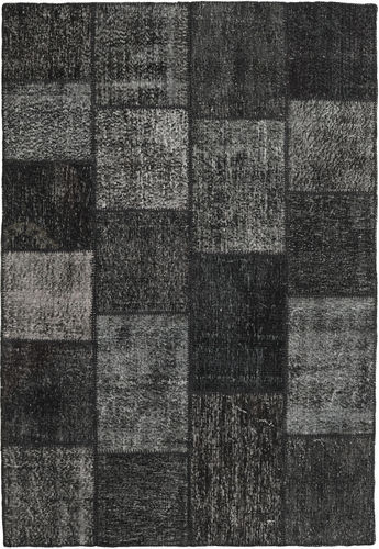 Håndknyttet. Opphav: Turkey 158X231 Patchwork Teppe Ekte Moderne Håndknyttet Mørk Grå/Svart (Ull, Tyrkia)