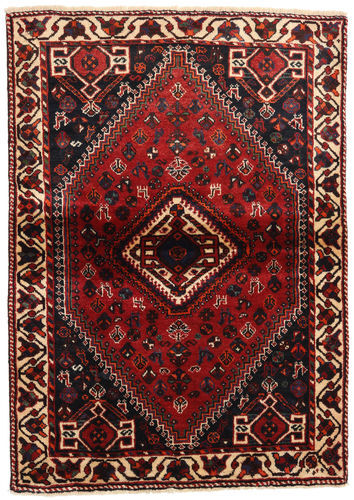 Håndknyttet. Opphav: Persia / Iran 113X160 Orientalsk Shiraz Teppe Mørk Rød/Mørk Brun (Ull, Persia/Iran)