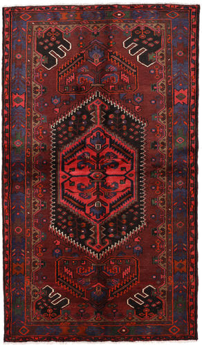 Håndknyttet. Opphav: Persia / Iran 134X233 Hamadan Teppe Ekte Orientalsk Håndknyttet Mørk Rød/Mørk Brun (Ull, Persia/Iran)